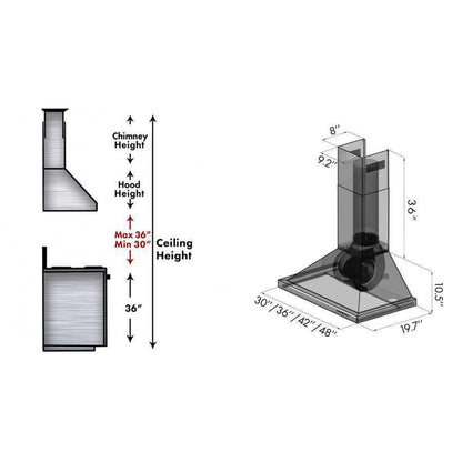 ZLINE 30-Inch Satin Stainless Steel Wall Mount Range Hood (8KBS-30)