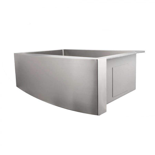 ZLINE 30-Inch Zermatt Farmhouse Apron Mount Single Bowl Stainless Steel Kitchen Sink with Bottom Grid (SAS-30)
