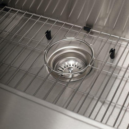 ZLINE 33-Inch Moritz Farmhouse Apron Mount Single Bowl Stainless Steel Kitchen Sink with Bottom Grid and Accessories (SLSAP-33)