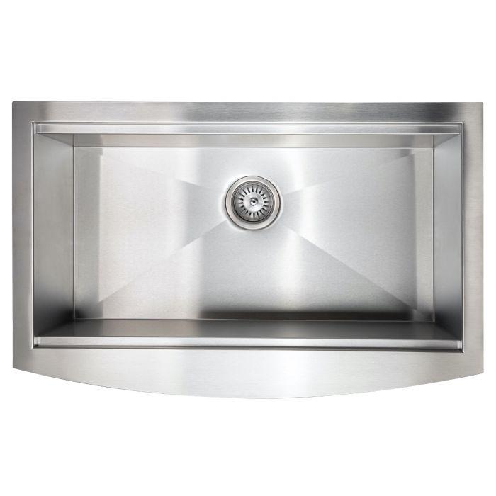 ZLINE 33-Inch Moritz Farmhouse Apron Mount Single Bowl Stainless Steel Kitchen Sink with Bottom Grid and Accessories (SLSAP-33)