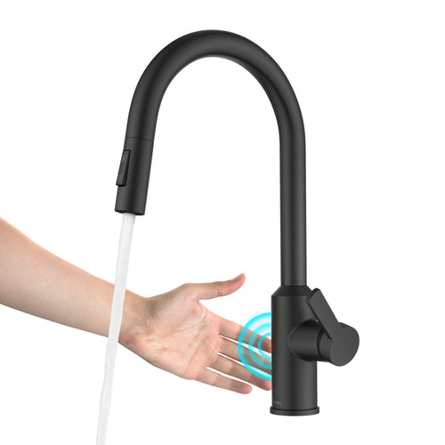 KRAUS Oletto Touchless Pull-Down Kitchen Faucet in Matte Black - KSF-2830MB